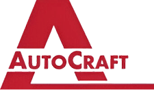 Red AutoCraft logo on black background.