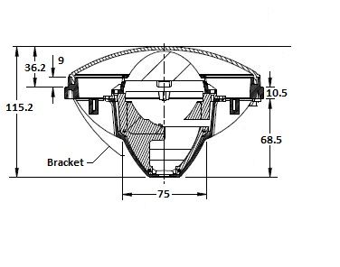 Technical diagram of a speaker cross-section.